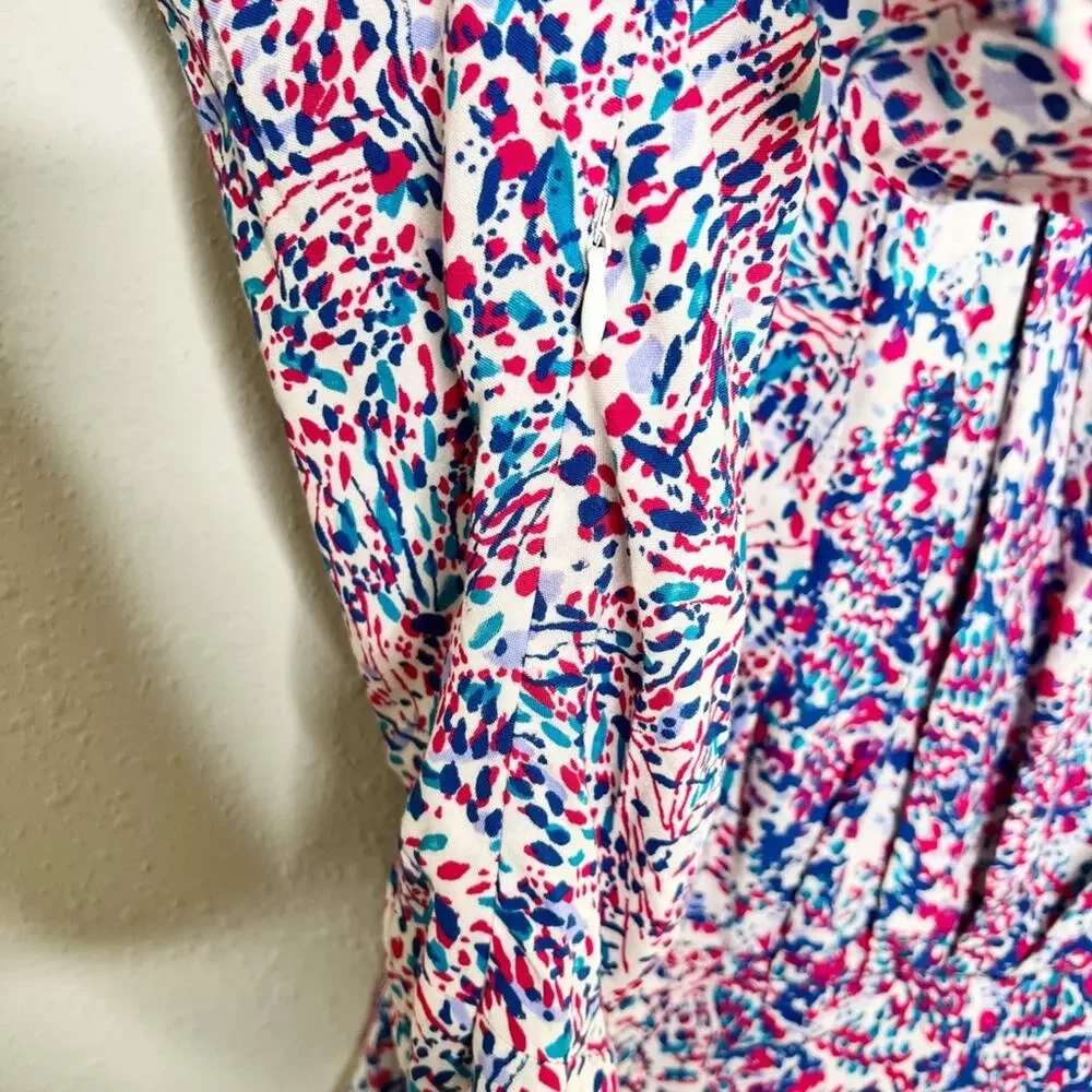 IRO Firenze Printed Dress In Mixed Blue Size XXS - Picture 6 of 9